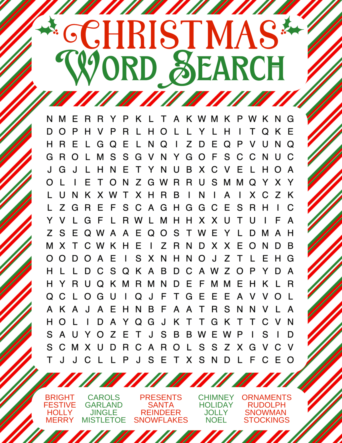 Christmas Printable Word Searches For Adults Word Search Maker