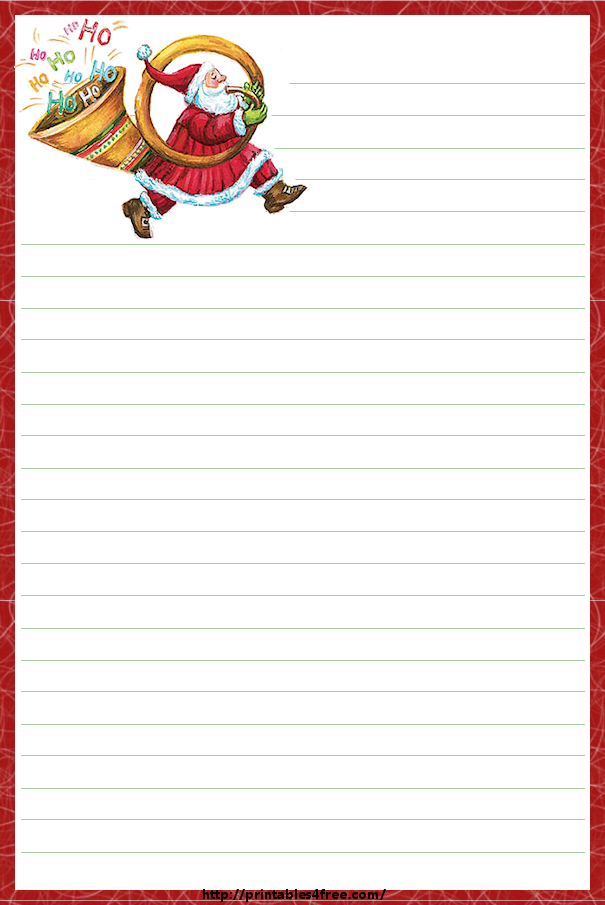  Christmas Stationery Free Lined Notepaper Envelope Printable 
