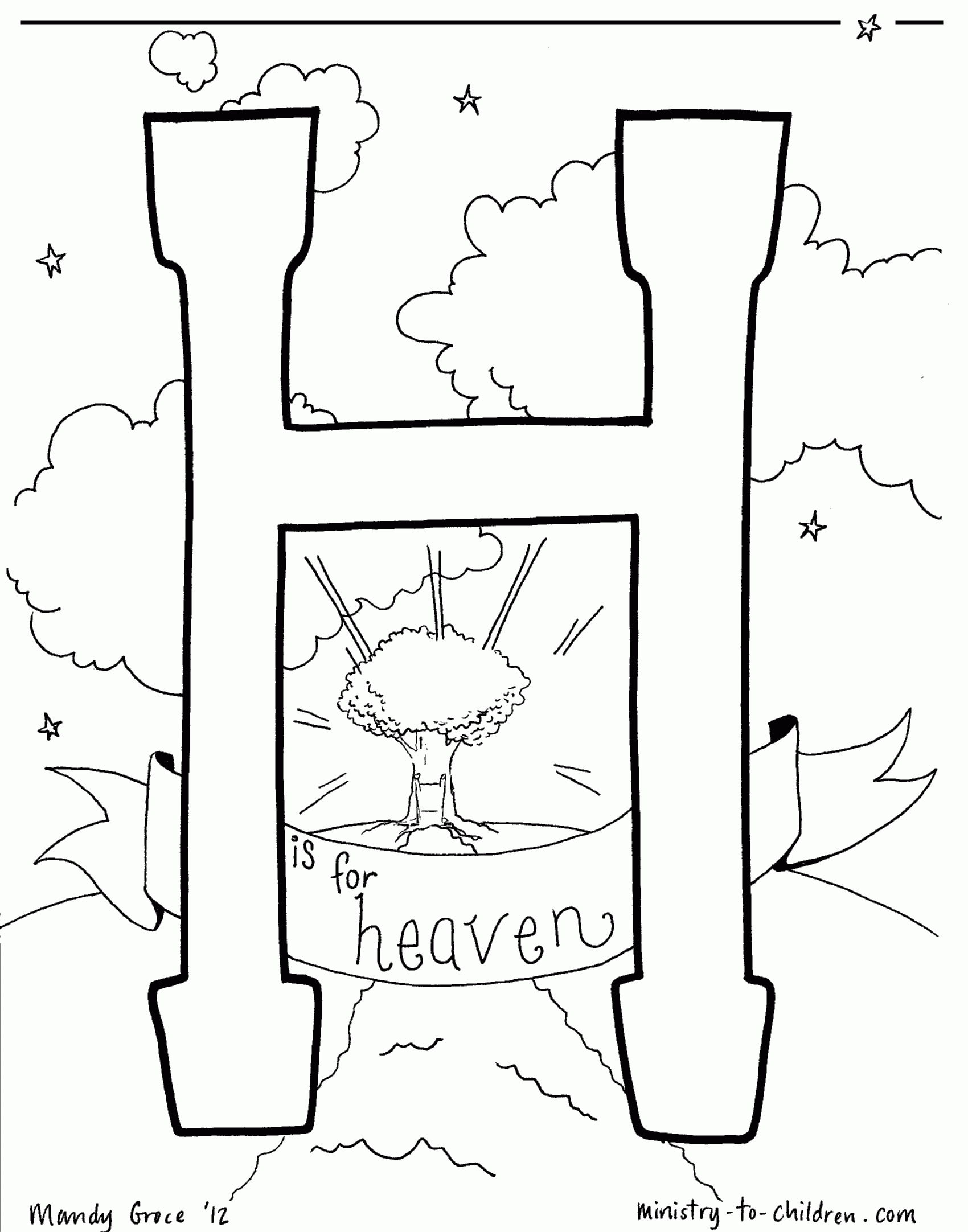 Collection Of Heaven Coloring Pages Free Printable
