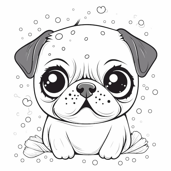 Free Printable Drawing Pages Of Cute Pugs