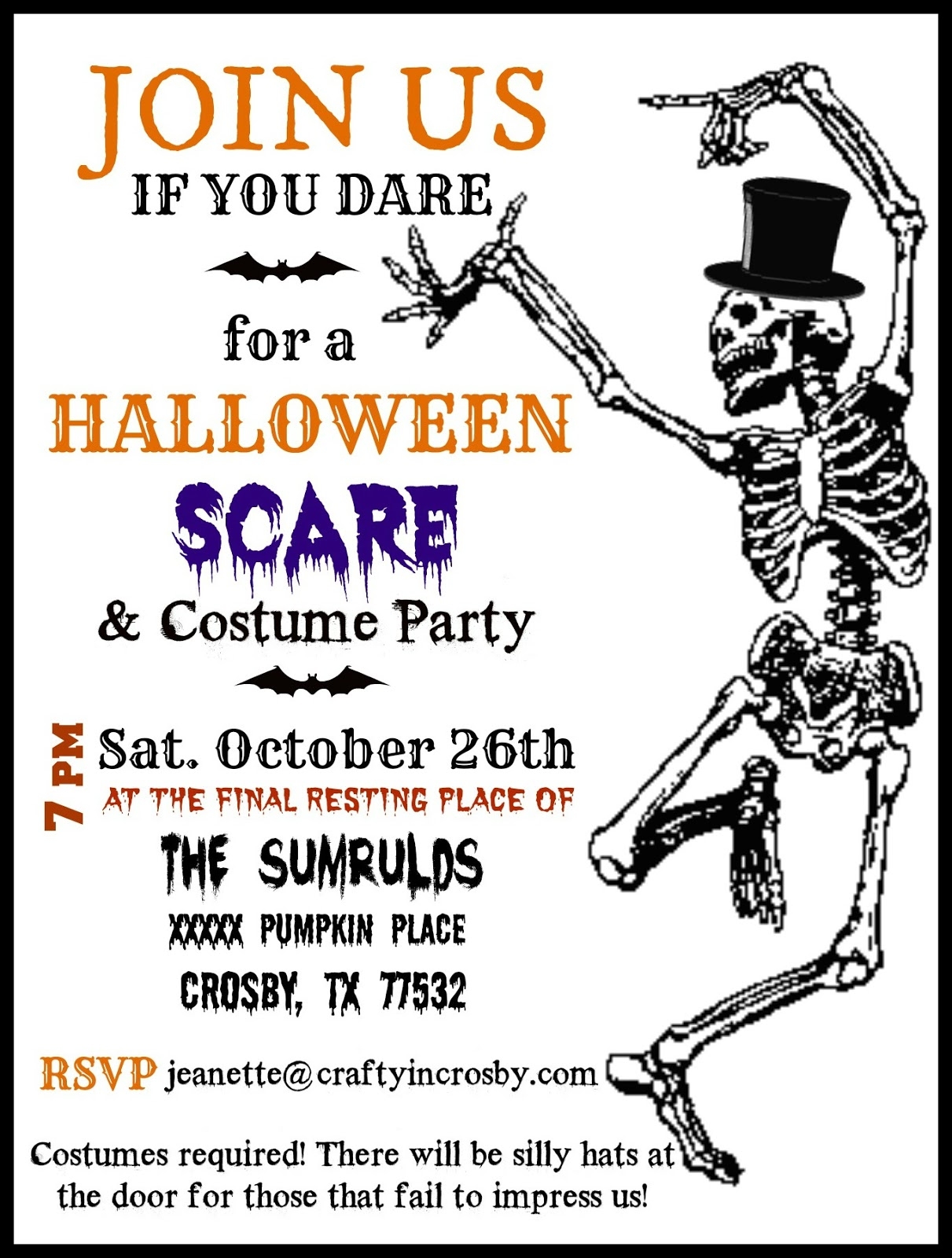 Crafty In Crosby Halloween Party Invitations With Template Crafty In Crosby Halloween Party Invitations With Template