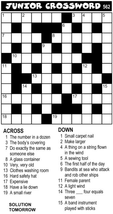Crossword Puzzles Printable For Teens