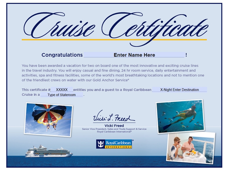 Cruise Gift Certificate Template Free Free Templates Printable