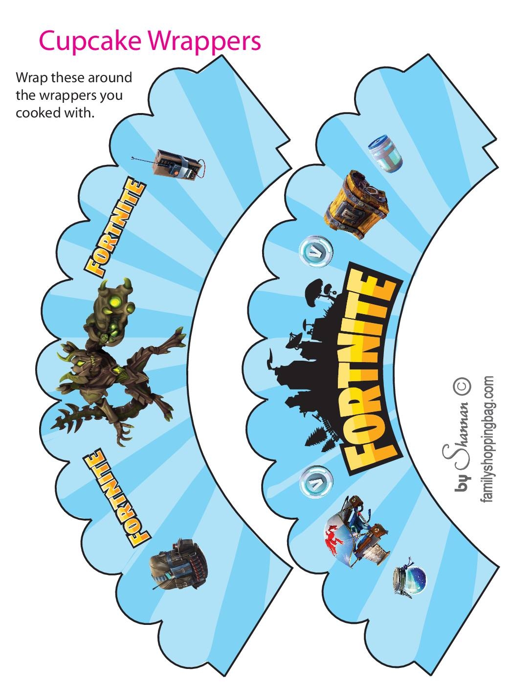 Free Printable Fortnite Cupcake Wrappers