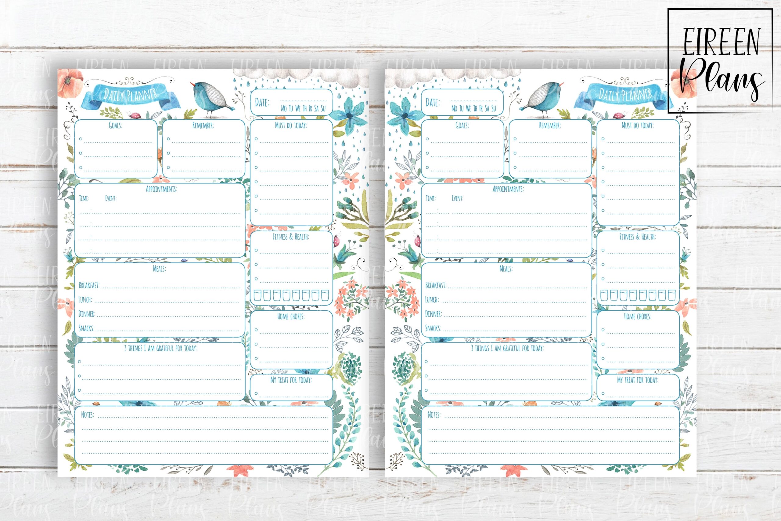 Daily Printable For Classic Happy Planner 233599 Inserts Design 