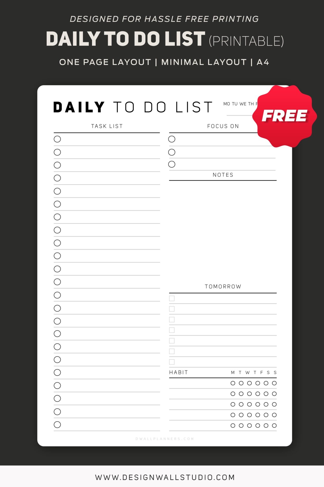 Daily To Do List Printable A4 Free Download Daily To Do List Printable A4 Free Download