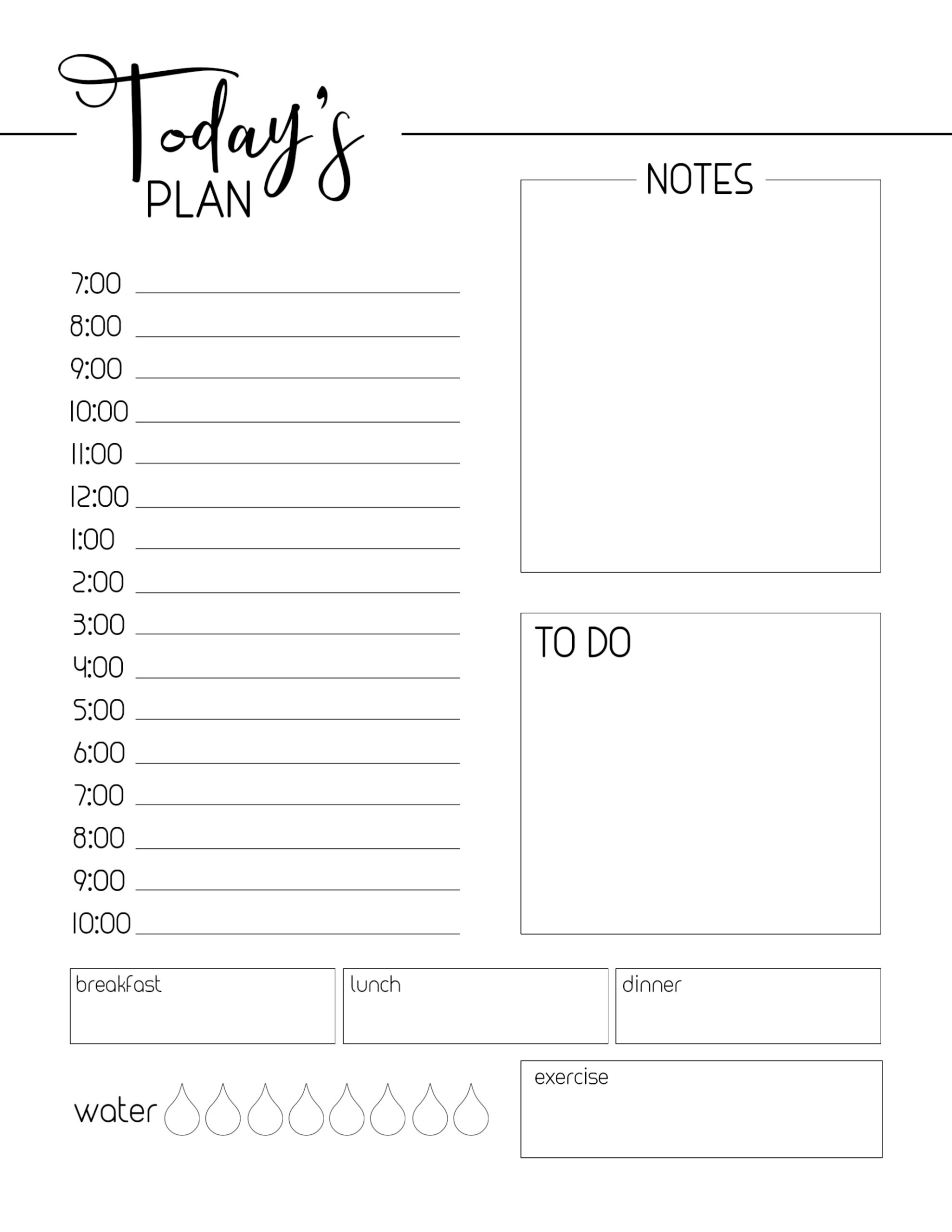 Day Planner Printable
