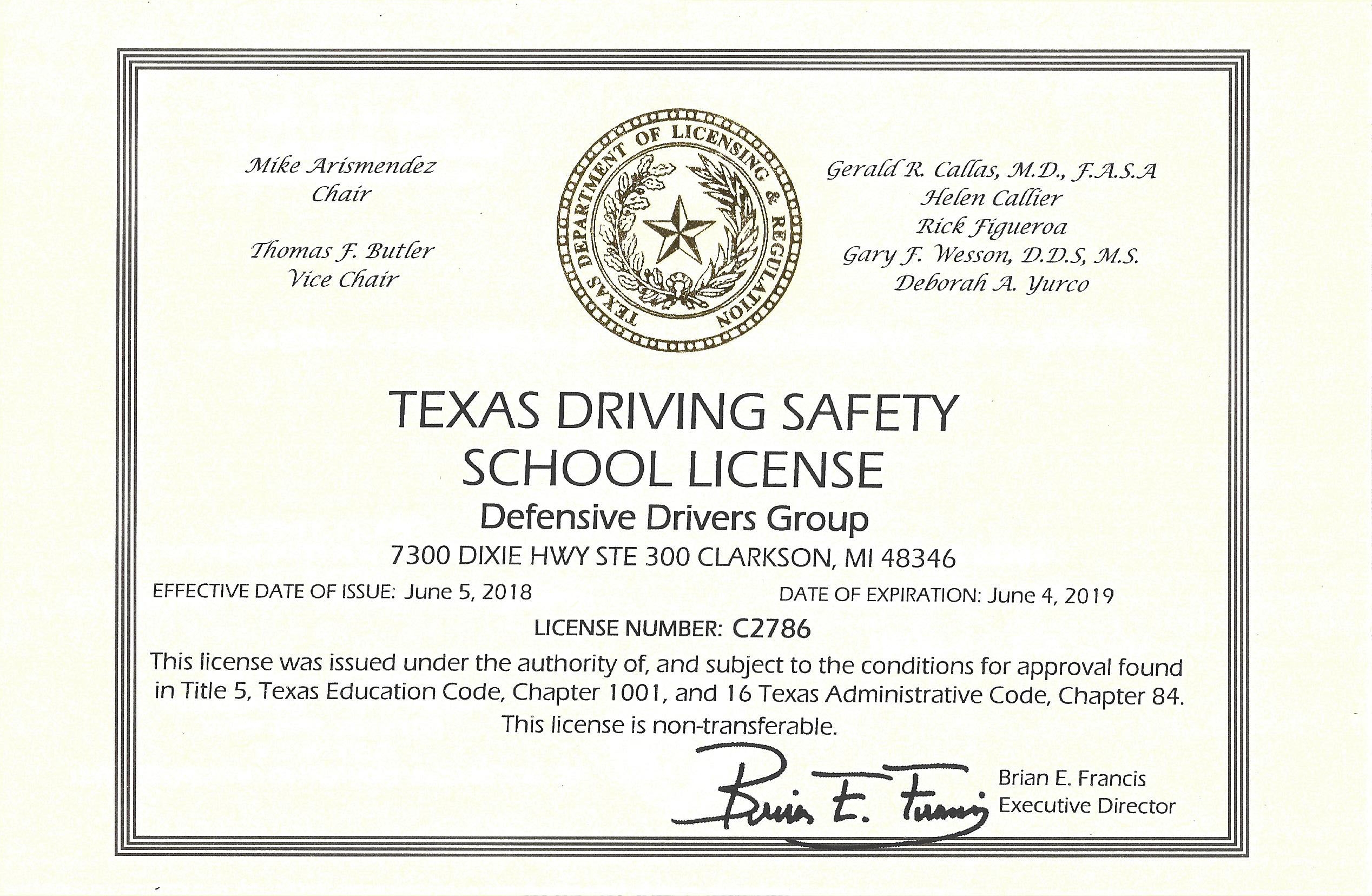 Defensive Driving Course Online Texas Free Printable Certificate