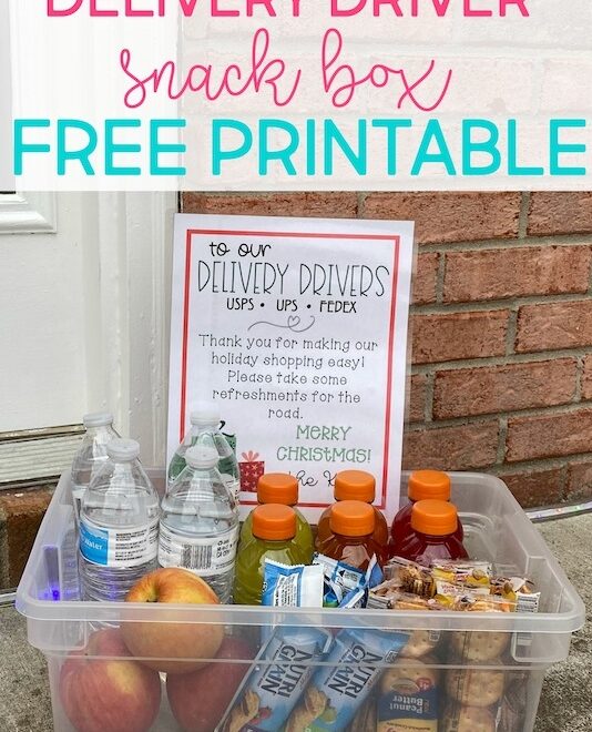Delivery Driver Snack Box Free Printable Sign My Chocolate Moments