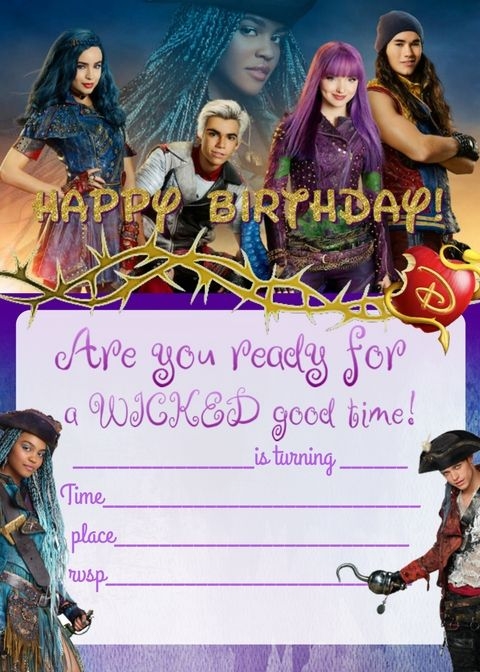 Disney Descendants 2 Free Printable Invitations