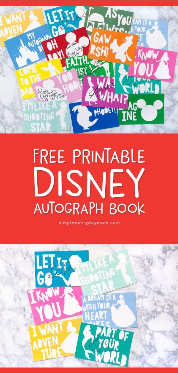 Diy Disney Autograph Book Printables