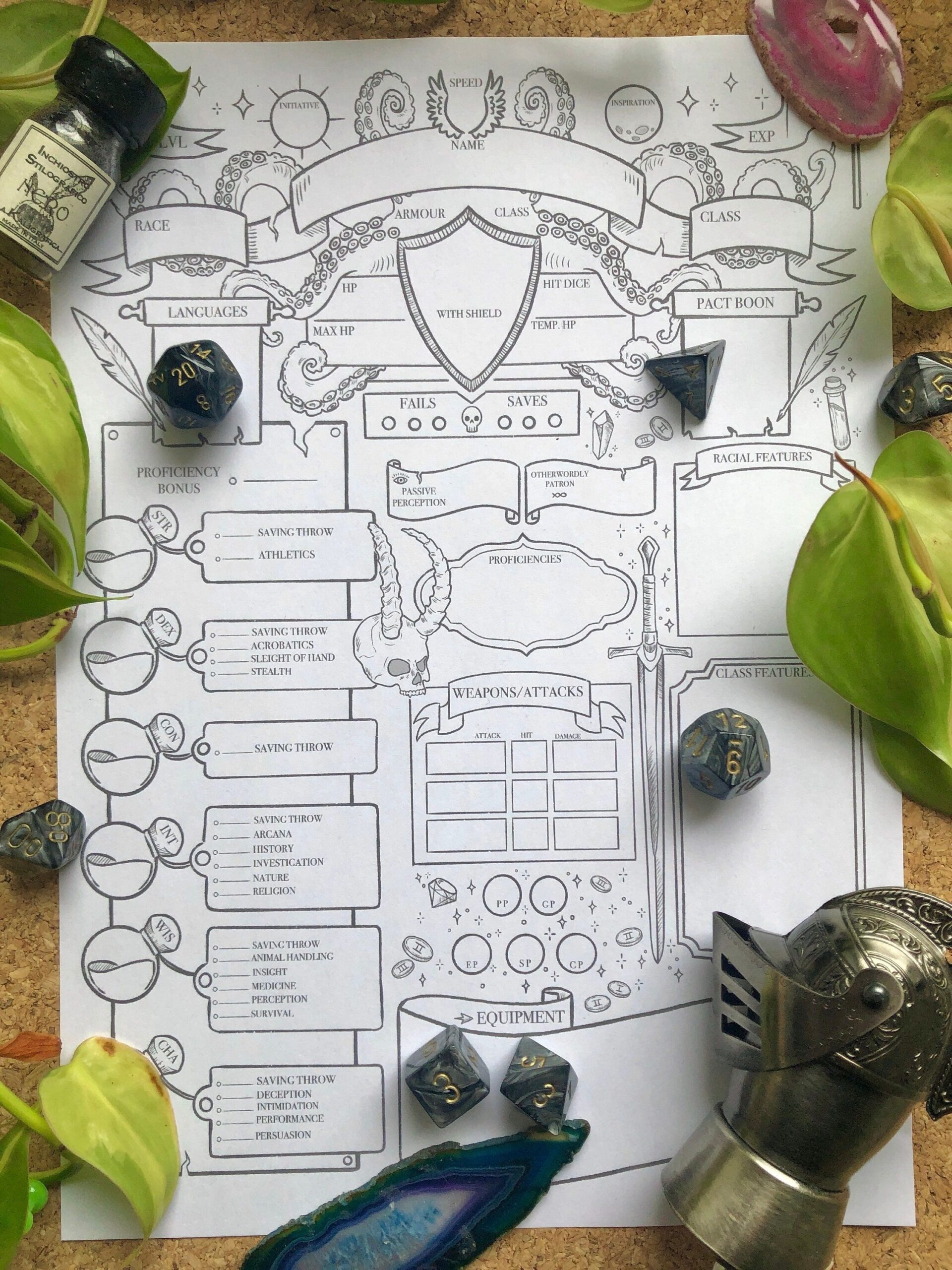 Dnd 5e Character Sheet Printable Download For Dungeons And Dragons 5th 