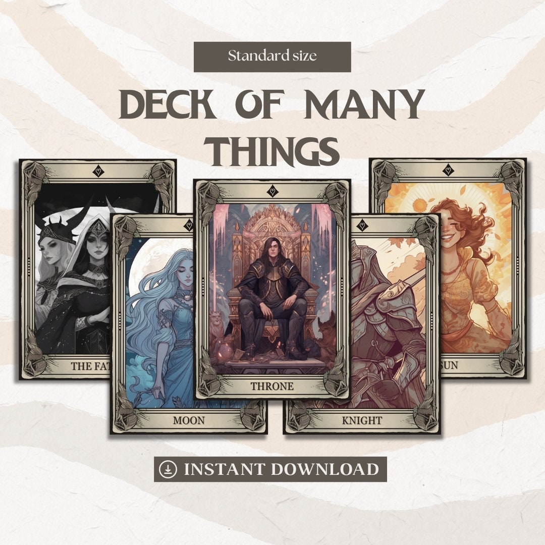 Dnd Deck Of Many Things Illustrated Cards Standard Size Dungeons And 