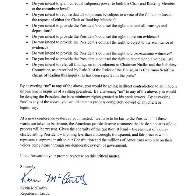 Printable TrumpS Letter To Nancy Pelosi