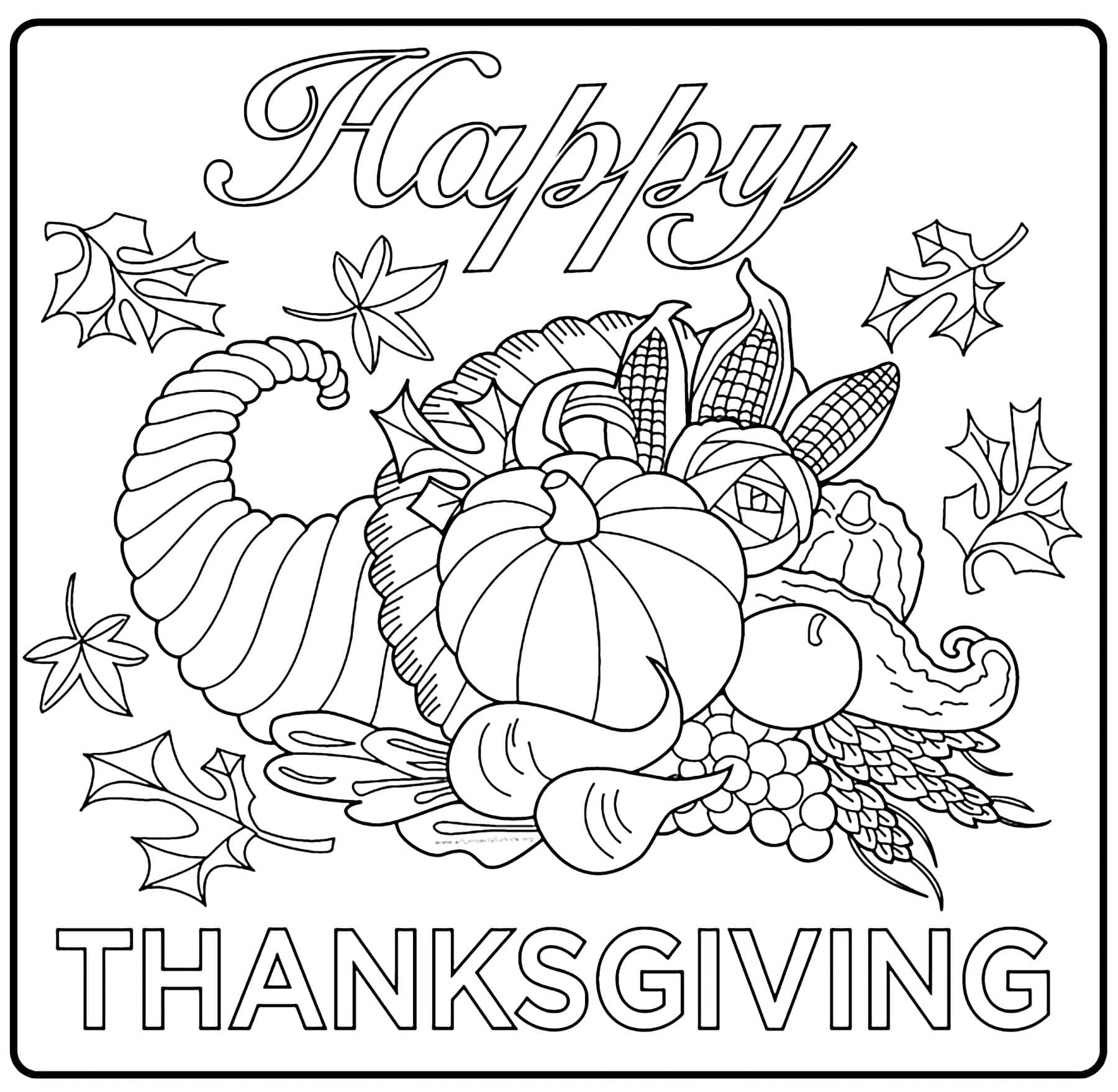 Coloring Pages For Thanksgiving Printable