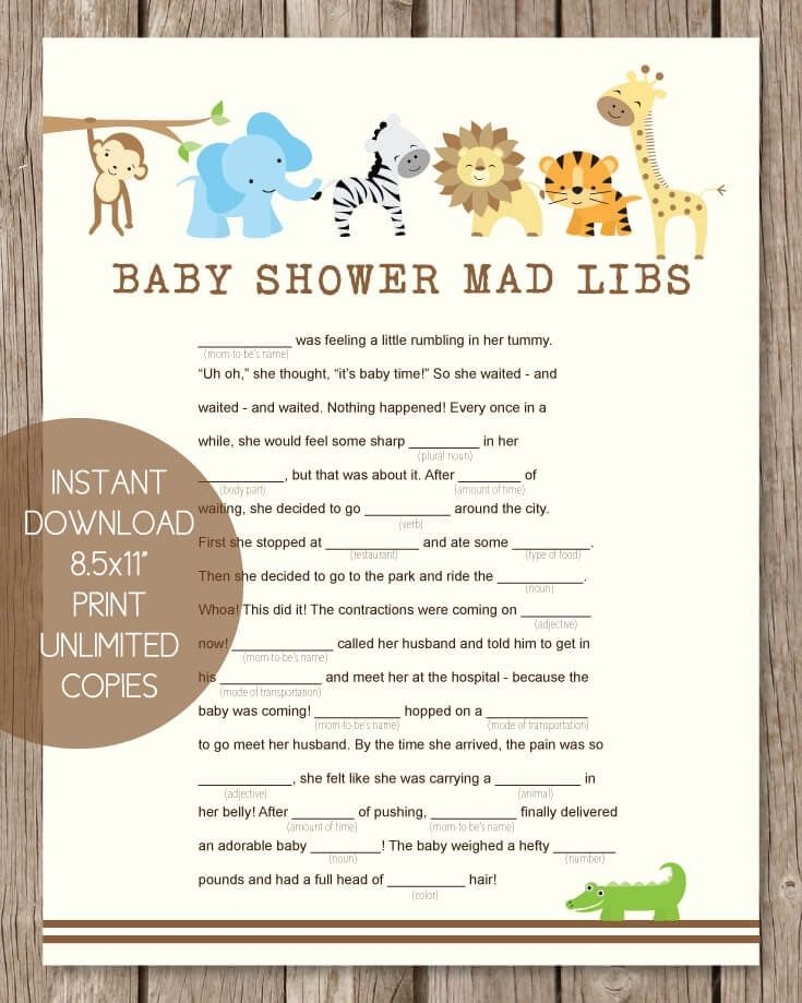 Downloadable Free Printable Baby Shower Mad Libs Printable Mad Libs Downloadable Free Printable Baby Shower Mad Libs Printable Mad Libs