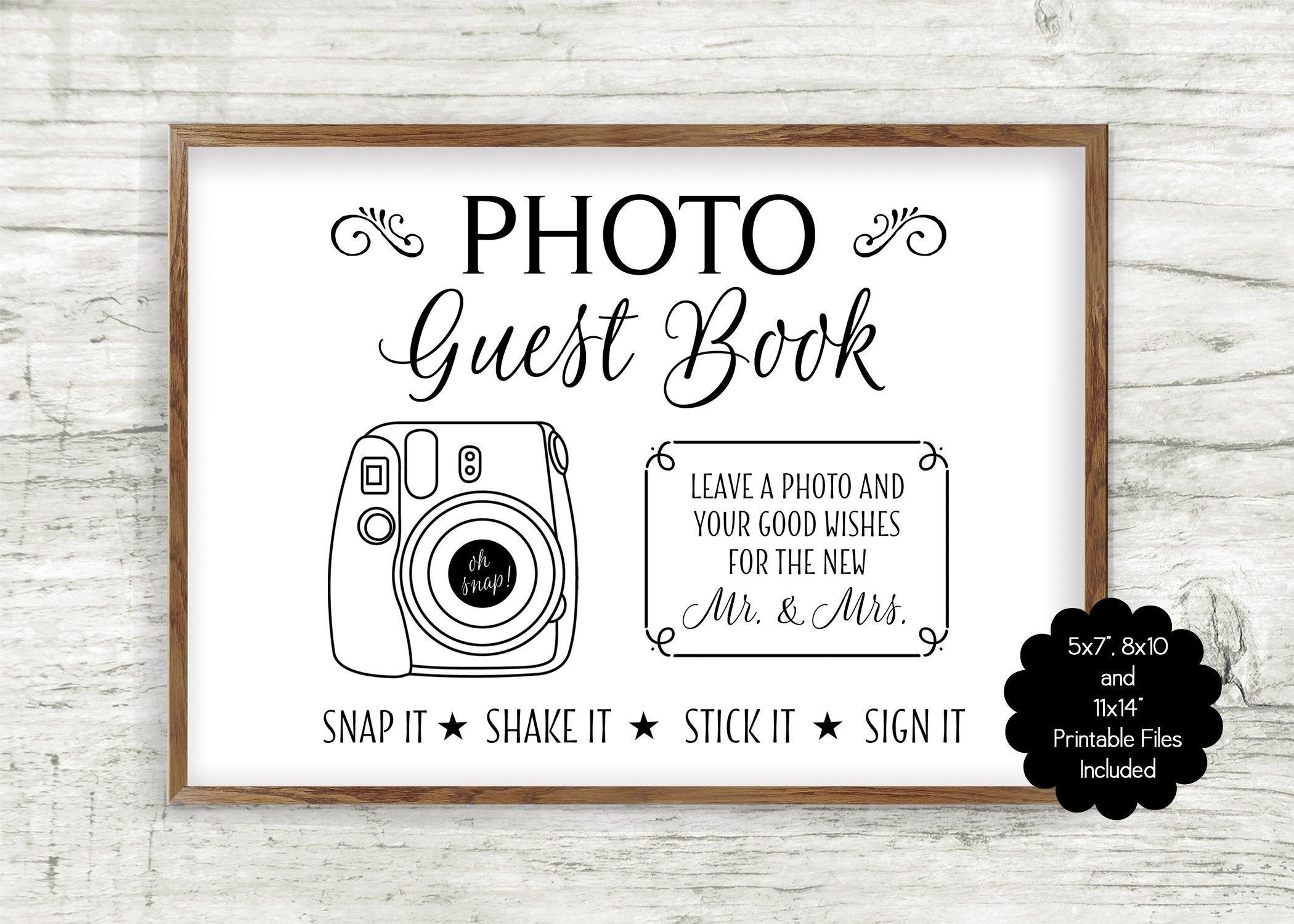 Downloadable Free Printable Polaroid Guest Book Sign Template
