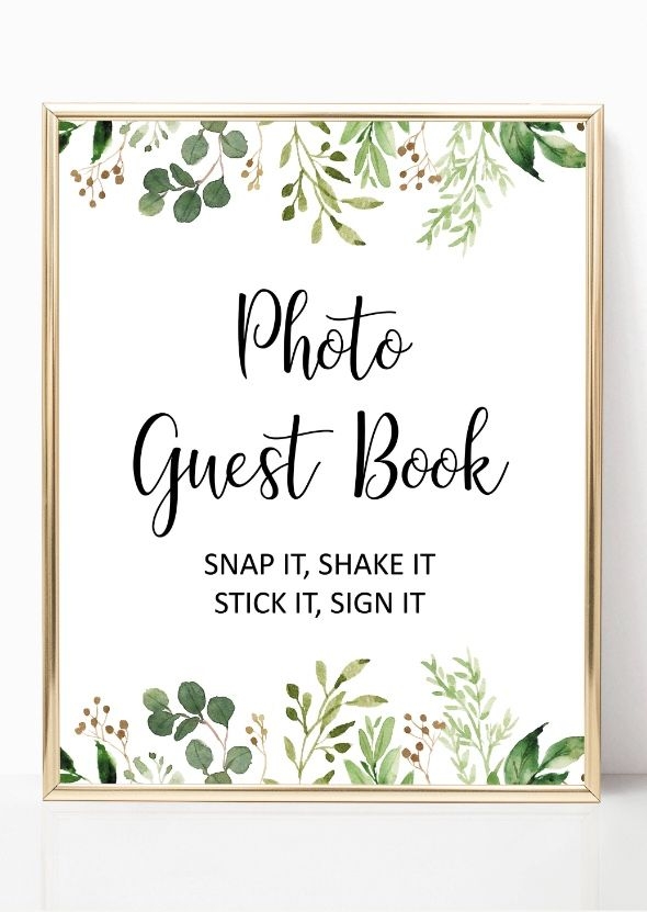 Downloadable Free Printable Polaroid Guest Book Sign Template 