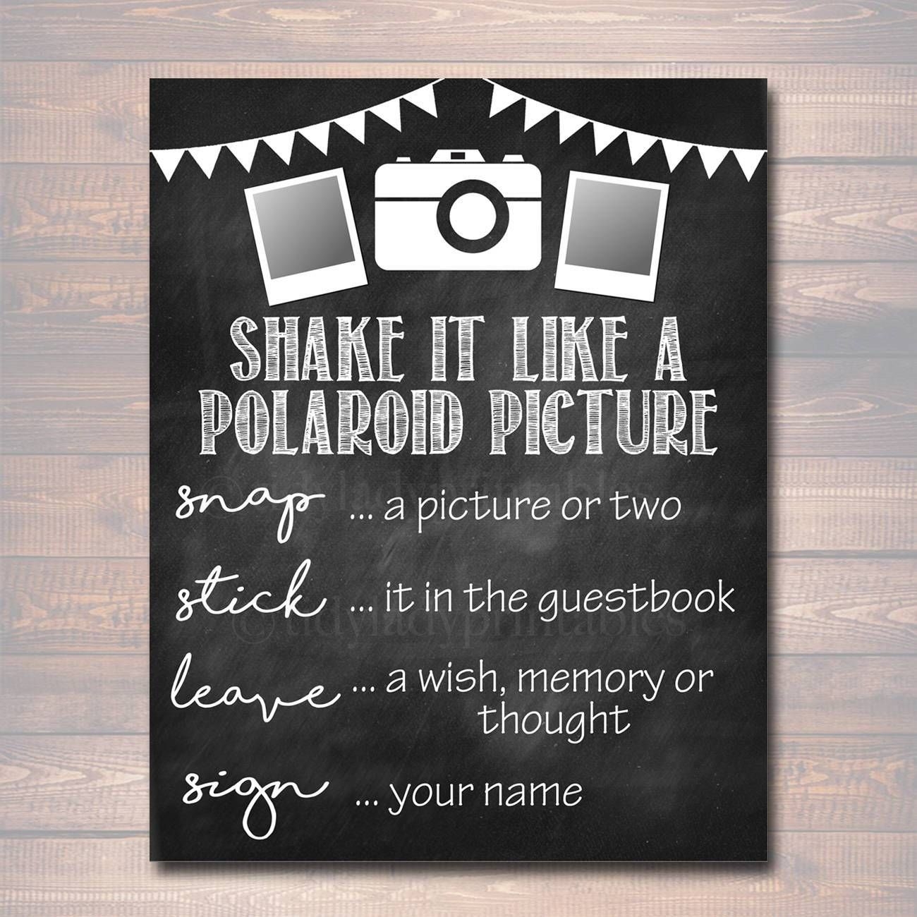 Free Printable Polaroid Guest Book Sign Template