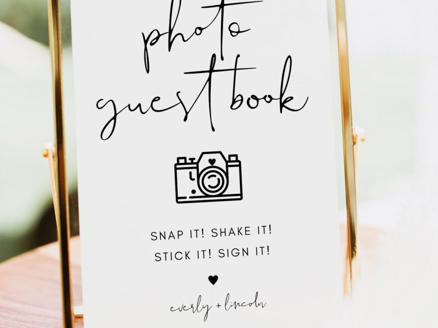 Downloadable Free Printable Polaroid Guest Book Sign Template