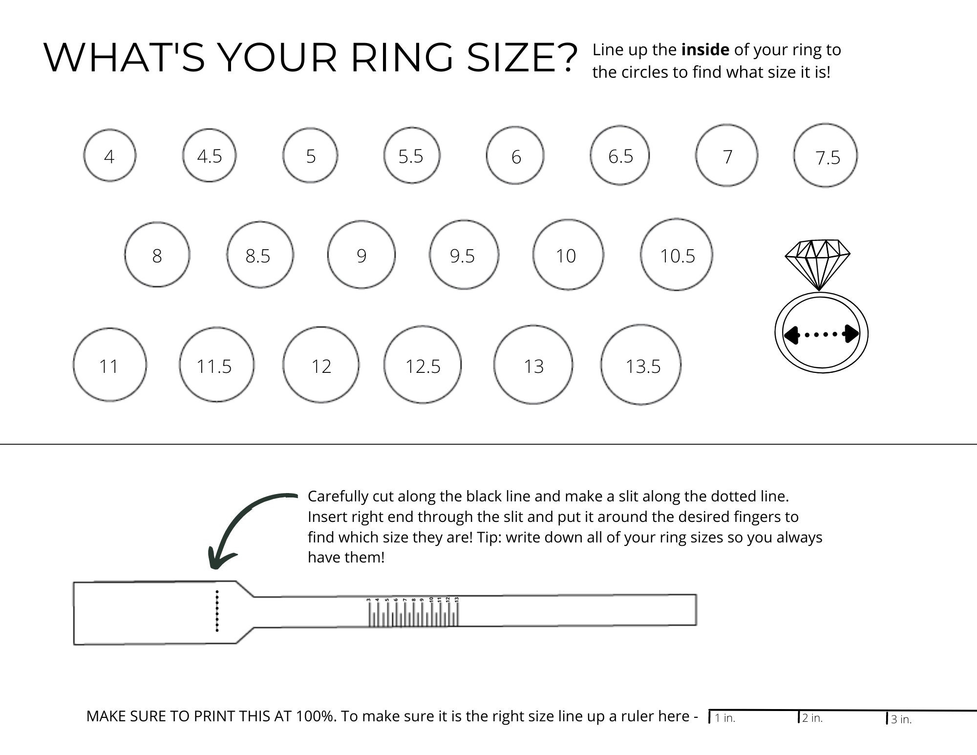 Mens Ring Sizing Chart Printable Mens Ring Sizing Chart Printable