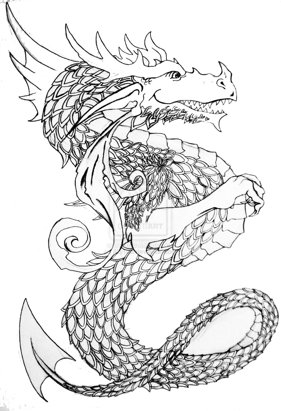 Dragon Outlines For Drawing At GetDrawings Free Download