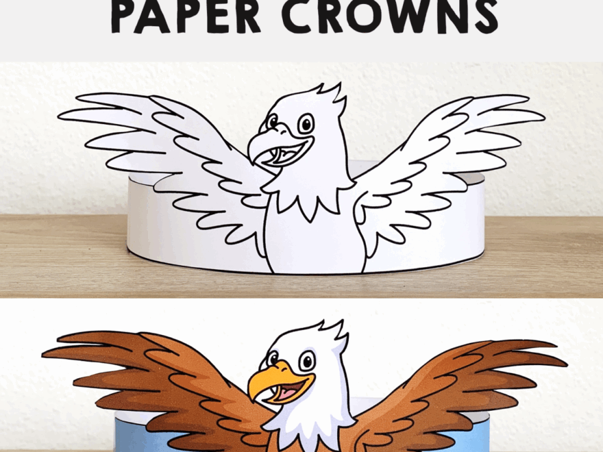 Eagle Paper Crowns American Animal Headband Printable Coloring Craft