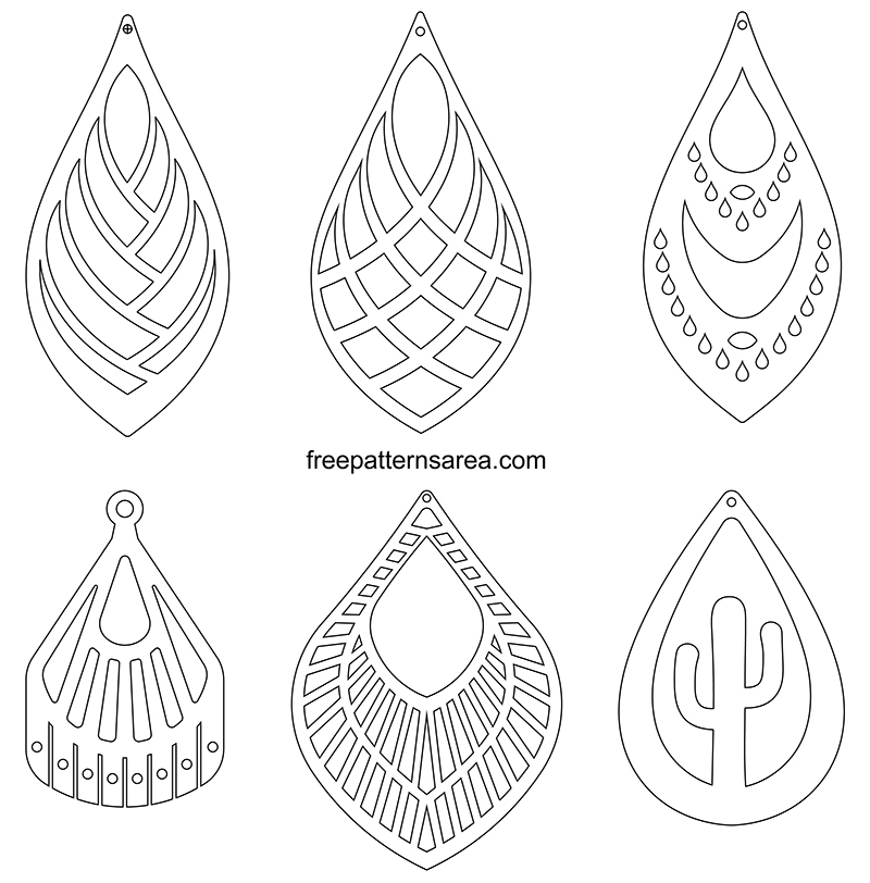 Earring Shapes Template Free Svg Cut Files FreePatternsArea