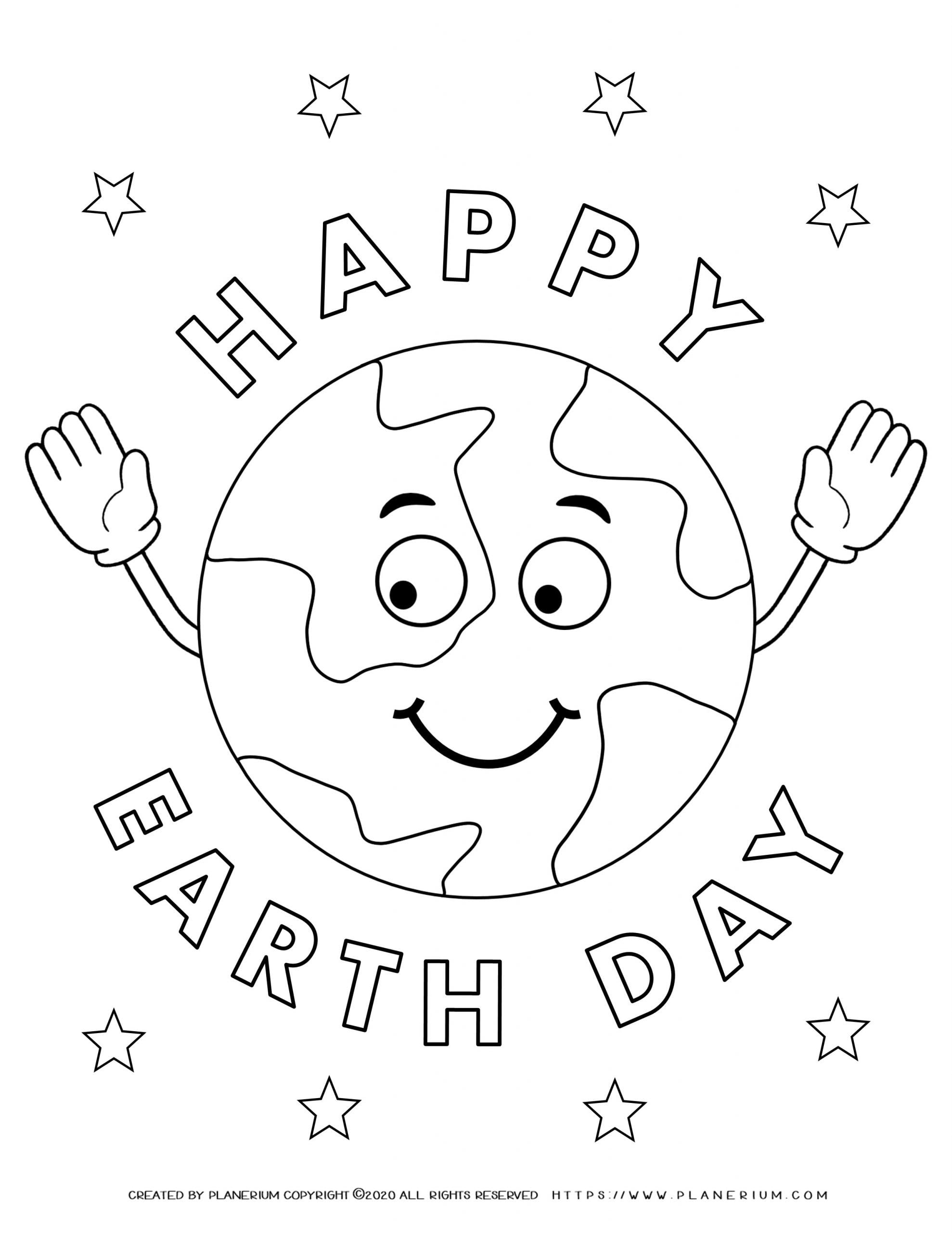 Earth Day Coloring Page Free Printable Happy Earth Day Coloring Page 