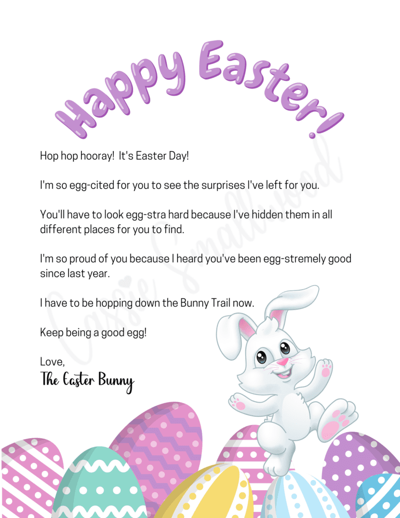 Easter Bunny Letter Template