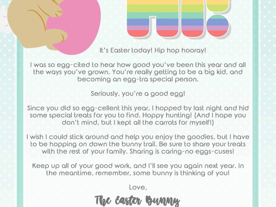 Easter Bunny Printable Letter Printable Word Searches
