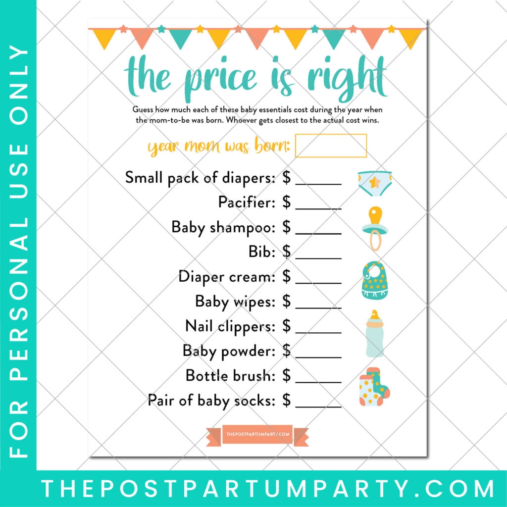 Editable Free Printable Price Is Right Game Web Editable Template The 