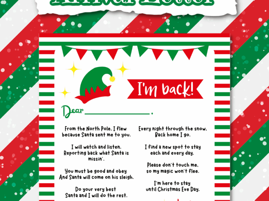 Elf On The Shelf Arrival Letter Free Printable