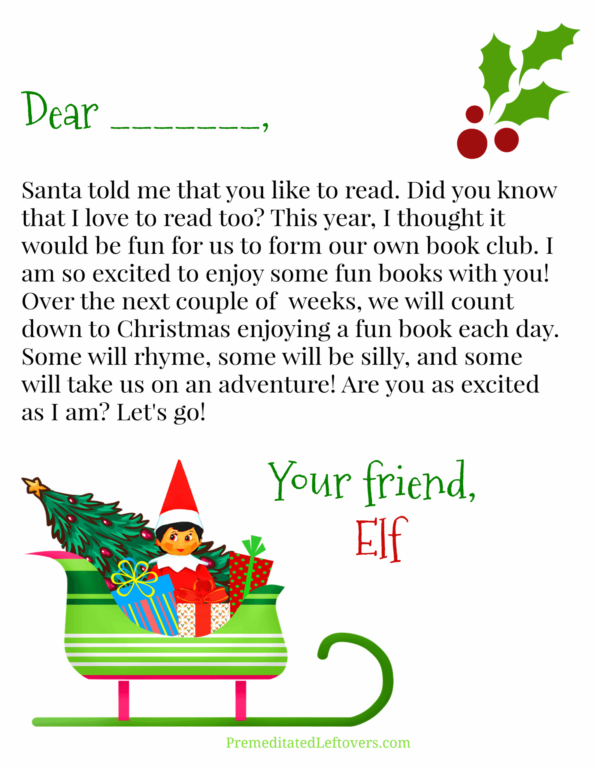 Elf On The Shelf Letters Printable Elf On The Shelf Letters Printable