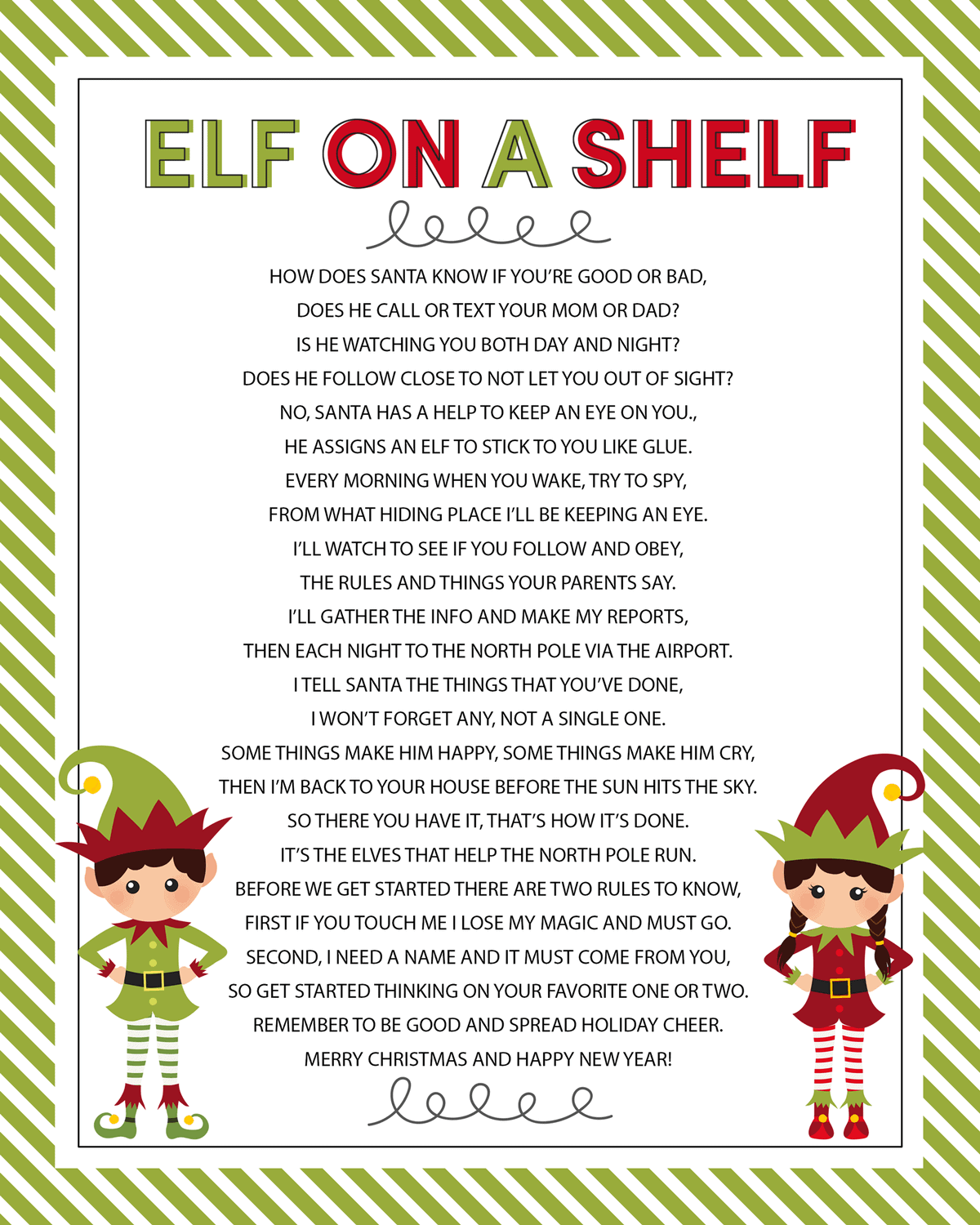 Elf On The Shelf Story FREE Printable Poem Lil 39 Luna