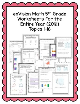 Envision Math 5Th Grade Workbook Printable