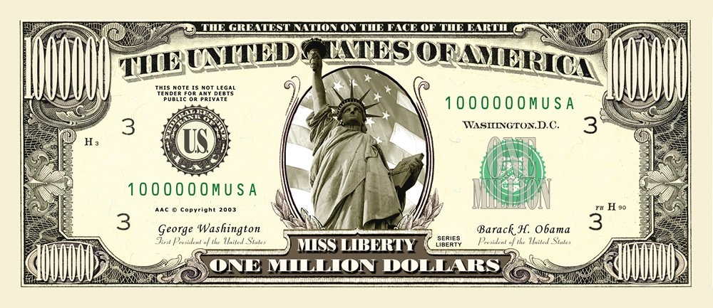 Fake Million Dollar Bill Printable Fake Million Dollar Bill Printable