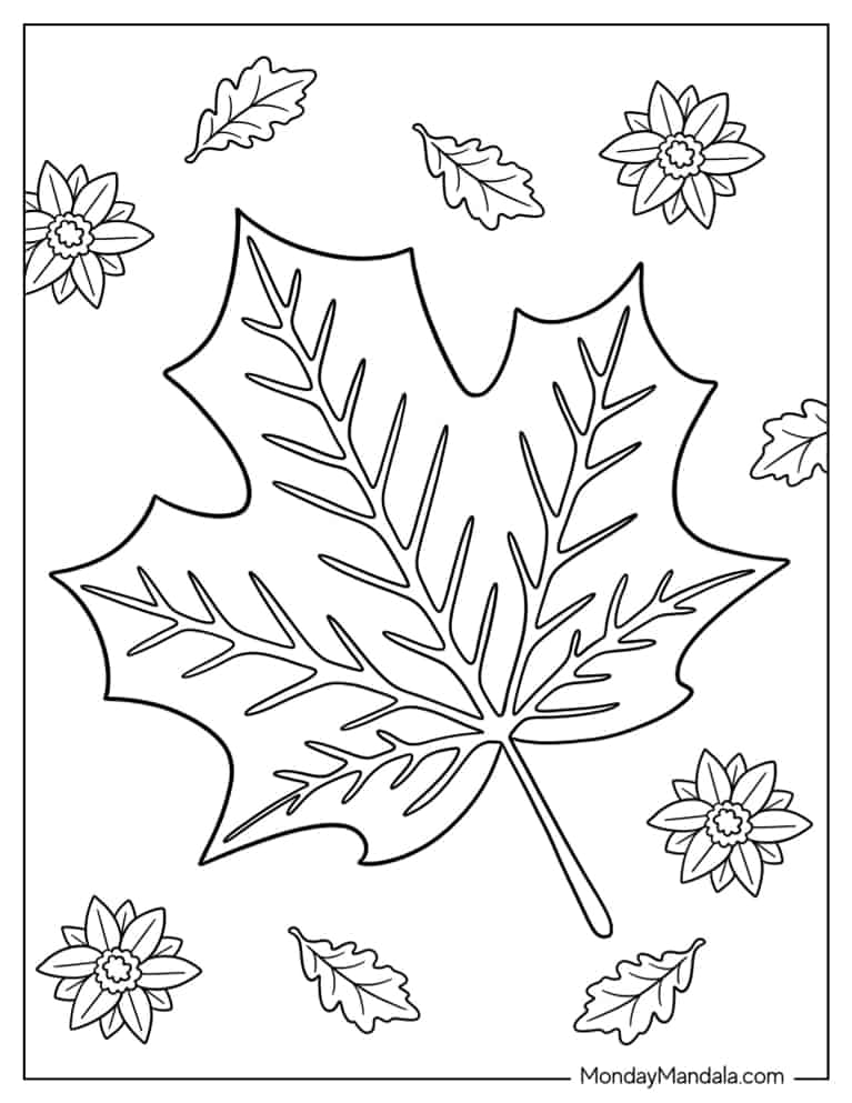 Free Printable Fall Leaf Coloring Pages