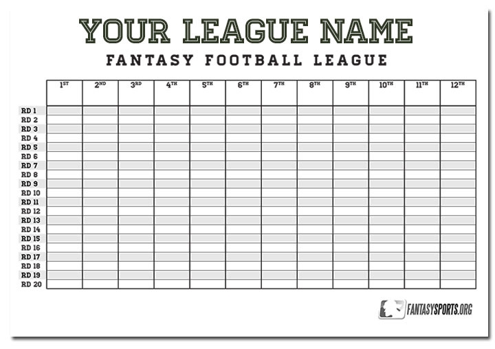 Fantasy Football Roster Sheets Printable Printable Word Searches