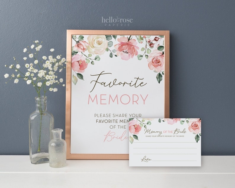 Favorite Memory With The Bride Printable