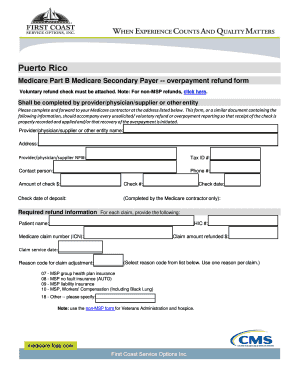 Fillable Online Medicare Part B Medicare Secondary Payer Overpayment 