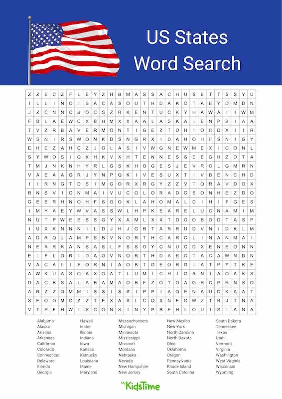 Find All 50 States Download Your Free US State Word Search