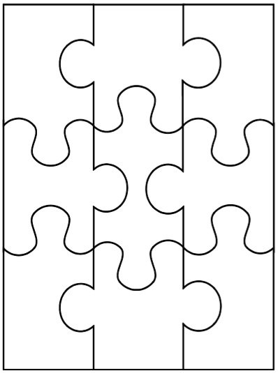 Fit Together Full Page Printable Puzzle Piece Template Templates 