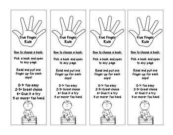 Five Finger Rule Bookmarks By Buzzing With Knowledge TpT