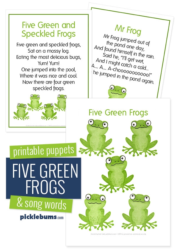 Five Green And Speckled Frogs Printable Free