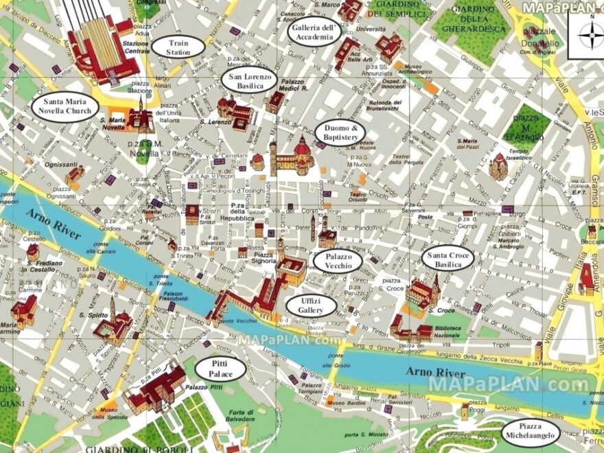 Florence Maps Top Tourist Attractions Free Printable City