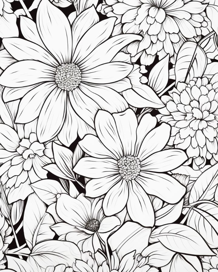 Flower Free Coloring Pages For Adults A Relaxing And Creative Escape