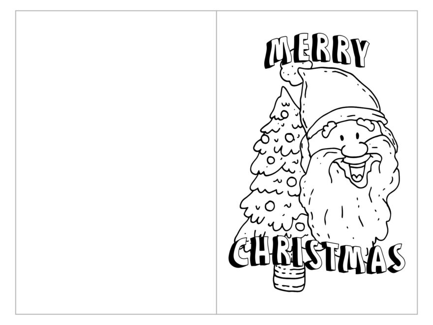 Foldable Coloring Christmas Cards 15 Free PDF Printables Printablee