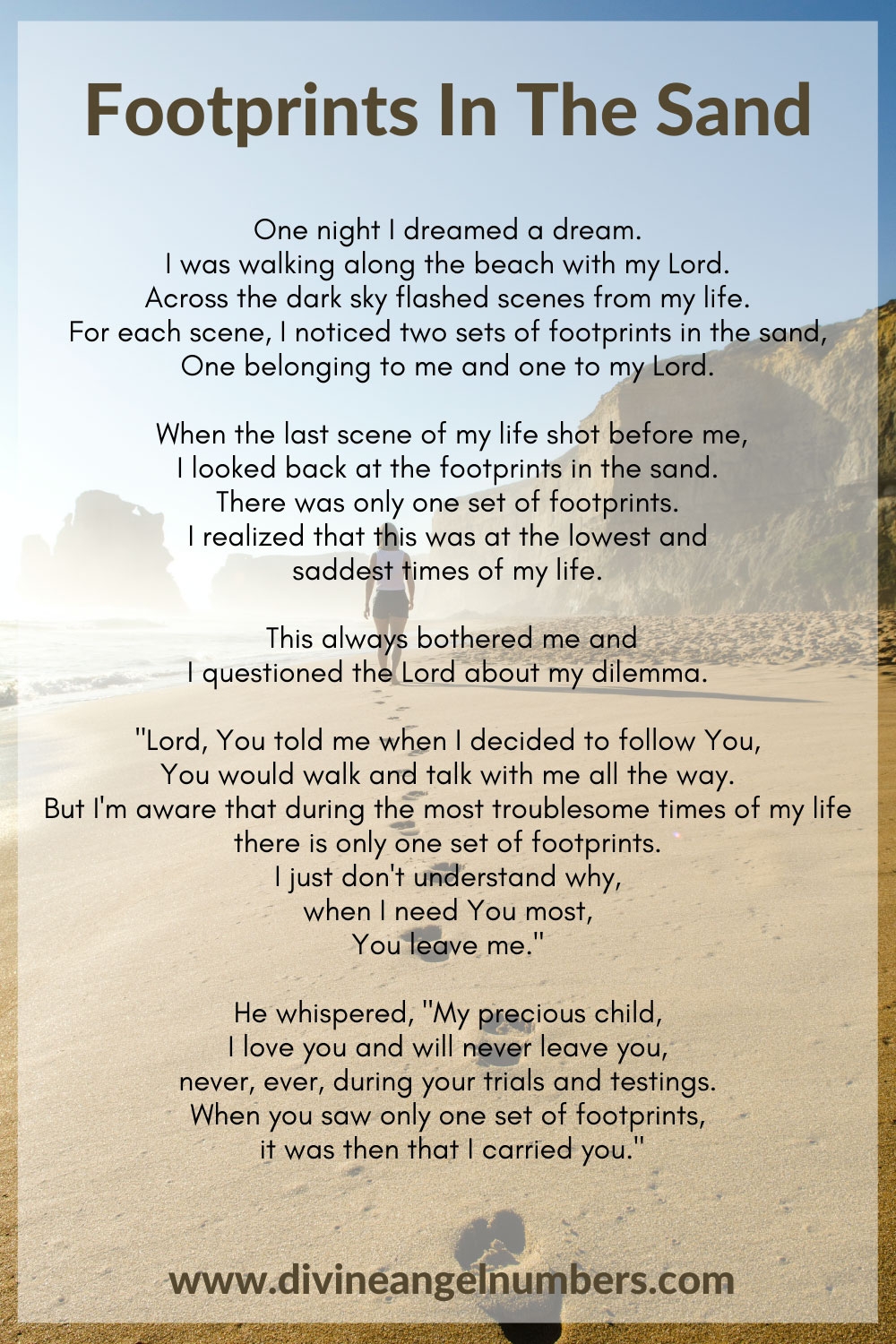 Footprints In The Sand Poem Lifechanging Powerful Prayer 