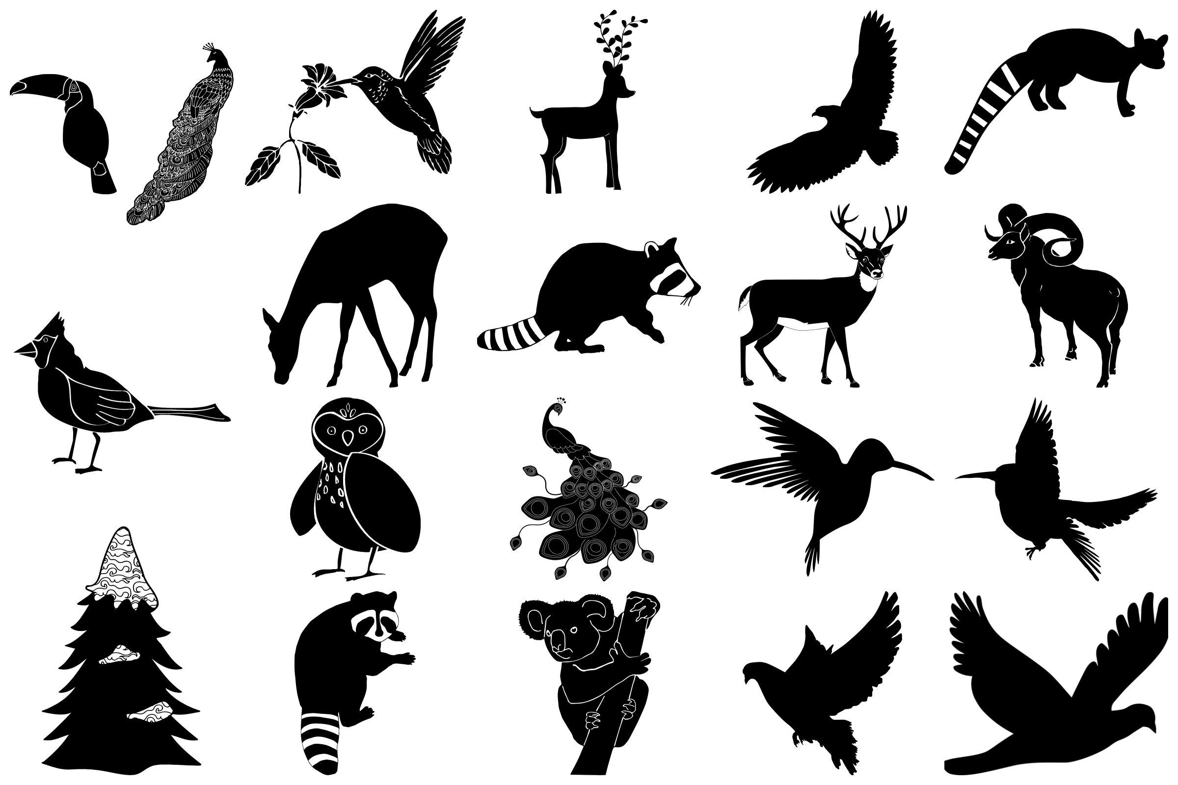 Forest Animal Silhouettes AI EPS PNG By Me And Ameli TheHungryJPEG